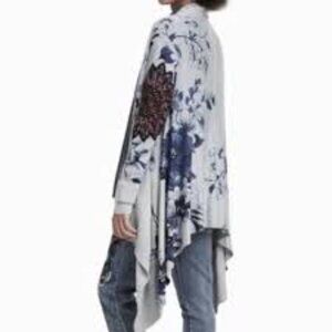 Desigual Gray waterfall Cardigan with sequins & Embroidery small/medium